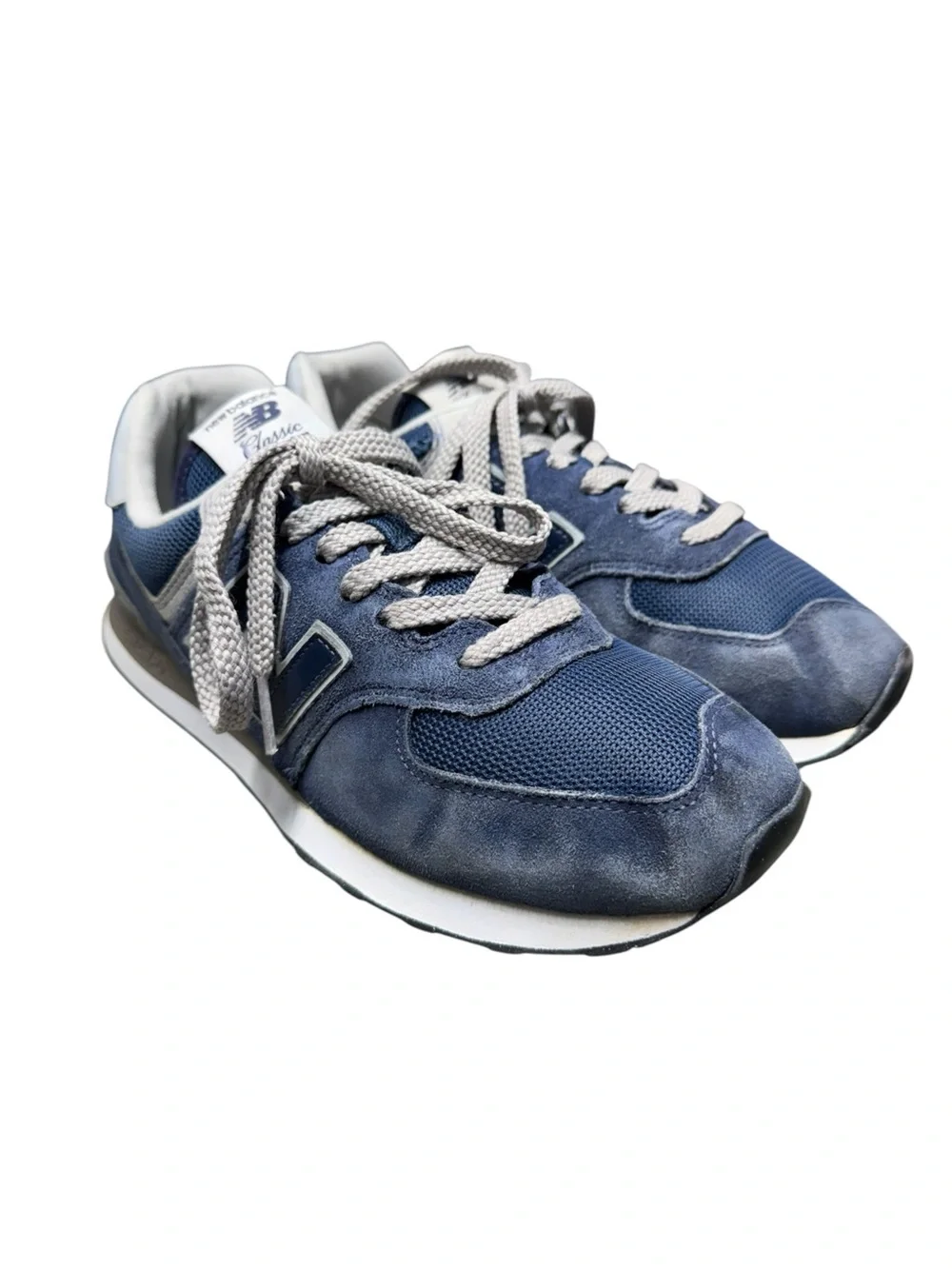 New Balance 574 Men's Navy and Gray Retro Runner Sneakers